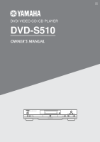 Yamaha DVDS-510 - Owners Manual 